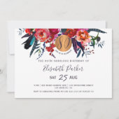 80e verjaardag Modern boho floral waterverf Kaart (Voorkant)