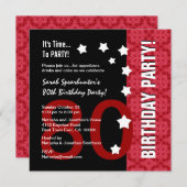 80e verjaardag Modern Red en Black Funny D80A Kaart (Voorkant / Achterkant)