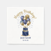 80e verjaardag Navy Blue Balloon Cake Servet (Voorkant)
