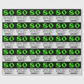 80e verjaardag - Nerdy / Geeky Style "80" en naam Cadeaupapier (Vlak)