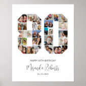 80e verjaardag nummer 80 Aangepast fotocollage Poster (Voorkant)