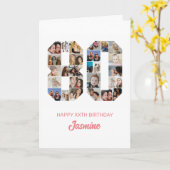 80e verjaardag nummer 80 Foto Collage gepersonalis Kaart (Gele Bloem)