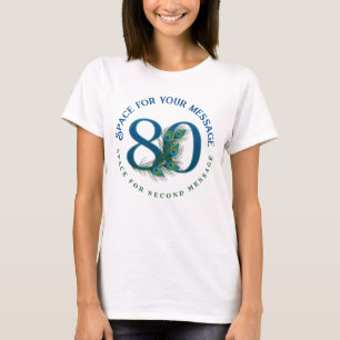 80e verjaardag of jubileum Pauwveren T-shirt