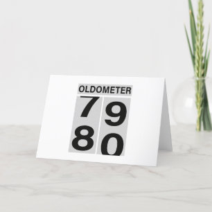 80e verjaardag Oldometer Bedankkaart