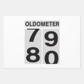 80e verjaardag Oldometer Inpakpapier Vel (Voorkant 3)