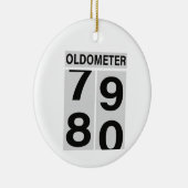 80e verjaardag Oldometer Keramisch Ornament (Rechts)