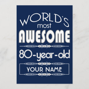 80e verjaardag op de wereld Best Fabulous Dark Blu Kaart