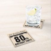 80e Verjaardag Oude Krant  Unique Custom Vierkante Kartonnen Onderzetter (Insitu)