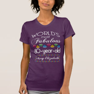 80e verjaardag Pareltjes Paars met de meest verblu T-shirt