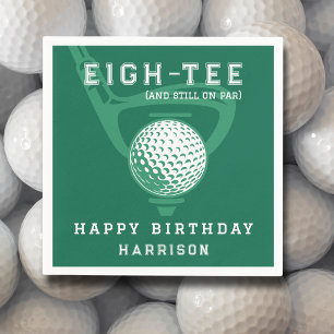 80e Verjaardag Party Golf Thema Modern Groen Serve Servet