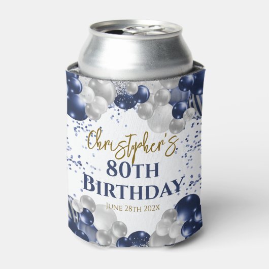 80e verjaardag Party Navy Ballonnen Blikjeskoeler (Blikje Voorkant)