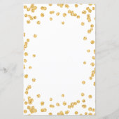 80e verjaardag Party Programma Gouden Glitter w / (Achterkant)