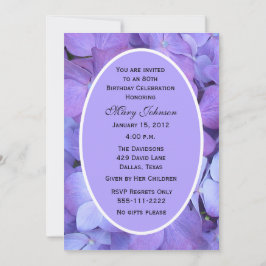 80e verjaardag Party uitnodiging Hydrangeas