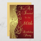 80e verjaardag Persoonlijke uitnodiging (Voorkant / Achterkant)