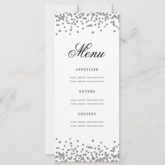 80e Verjaardag Programma Zilver Confetti Menu (Achterkant)