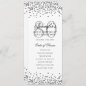 80e Verjaardag Programma Zilver Confetti Menu (Voorkant / Achterkant)