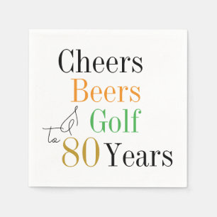 80e verjaardag Proost Beers Golf minimaal feest Servet