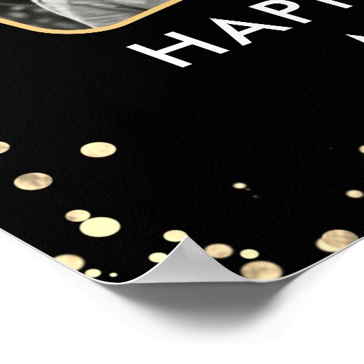 80e verjaardag Proost op 80 jaar 2 Foto's Zwart Poster (Hoek)