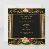 80e verjaardag Red Rose Gold  Kaart (Achterkant)