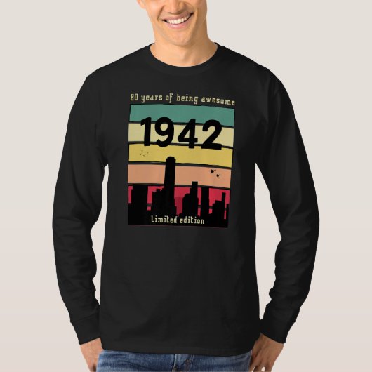 80e verjaardag Retro 1942 T-shirt (Voorkant)
