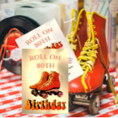 80e verjaardag Roller Skate Fun Modern Kaart