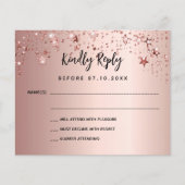 80e verjaardag roos gouden sterren RSVP-budgetkaar Flyer (Voorkant)