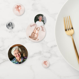 80e verjaardag Roos gouden taart foto Confetti