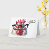 80e Verjaardag Rooster Humor Kaart (Gele Bloem)