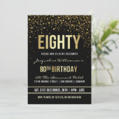 80e verjaardag | Shimmering Gold Confetti Kaart (Staand voorkant)