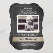 80e verjaardag  uitnodiging 80e verjaardag (Voorkant / Achterkant)