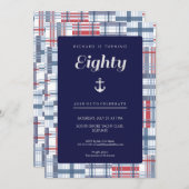 80e verjaardag Uitnodiging - 80ste standaard (Voorkant / Achterkant)