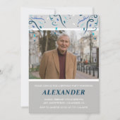 80e verjaardag uitnodigingen Mannen Confetti Photo (Voorkant)