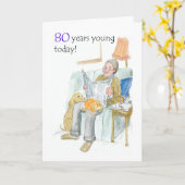 80e verjaardag van de geboortekaart kaart (Gele Bloem)