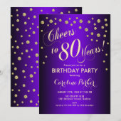 80e verjaardag van de gouden Paars Kaart (Voorkant / Achterkant)