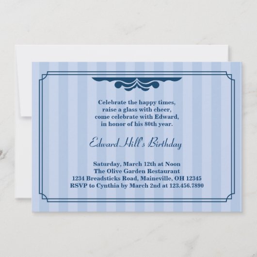 80e verjaardag van de legante uitnodiging (Voorkant)