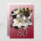 80e verjaardag van de uitnodiging van de Birthday  (Voorkant / Achterkant)