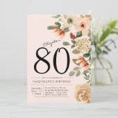 80e verjaardag van de uitnodiging van Floral (Staand voorkant)