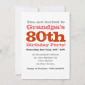 80e verjaardag van het opa-Beer Kaart (Achterkant)
