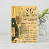 80e verjaardag van uitnodigingen (Staand voorkant)