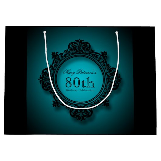 80e verjaardag viering gepersonaliseerde geschenkt large cadeauzakje (Voorkant)