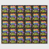80e verjaardag: vuurwerk, regenboogblik # "80" cadeaupapier (Vlak)
