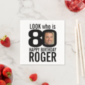 80e verjaardag zwart, kijk 80 aangepaste foto en n servet (Insitu)