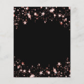 80e verjaardag zwart roos gouden uitnodiging (Achterkant)