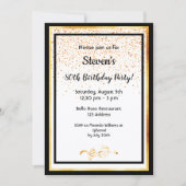 80e verjaardag zwart wit en faux goud kaart (Voorkant)