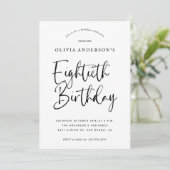 80e verjaardag | Zwart-wit typografie Kaart (Staand voorkant)