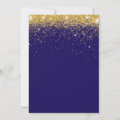 80e verjaardag zwarte en goudglitter-Confetti Kaart (Achterkant)
