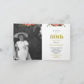80e verjaardag Zwarte Foto's Floral Elegant Rozen (Binnen)