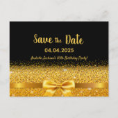 80e verjaardag zwarte gouden boog met uitzondering briefkaart (Voorkant)