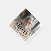 80e verjaardagsfeest Foto Black Script Cheers Servet (Hoek)