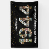 80e verjaardagsfeest Photo Collage Opgericht 1944 Spandoek (Verticaal)